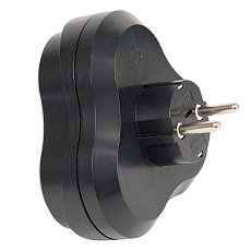 Разветвитель сетевой 3-местный с/з Stekker ADP16-23-21, 250V, 16A, ABS пластик, черный 50682 5