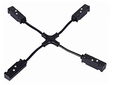 Коннектор питания Х-образный Hesby Lighting ElDeko для шинопровода 48В, чёрный HSBL_0161