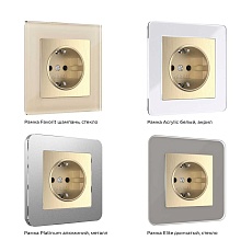 Розетка с заземлением Werkel шампань рифленый W1171010 4690389160325 1