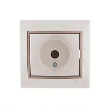 ТВ-розетка оконечная Lezard Mira белый жемчуг с кор. вст. 701-3031-130