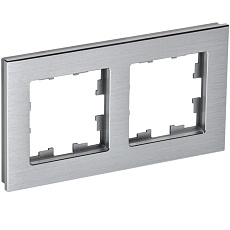 Рамка 2-постовая IEK Brite РУ-2-1-БрА алюминий BR-M22-M-K47