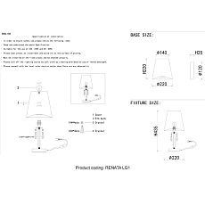 Настольная лампа Crystal Lux Renata LG1 Gold 1