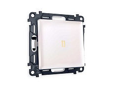 Комплект механизма 1-кл проходного выключателя AMBRELLA VOLT с подсветкой 3200K ALFA Жемчуг QUANT (AP2020, VM105, G22Y) MA202030