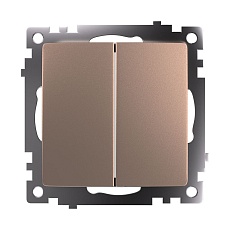 Выключатель двухклавишный Stekker Катрин шампань GLS10-7104-02 39592 1