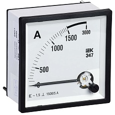 Амперметр аналоговый Э47 1500/5А класс точности 1,5 72х72мм IEK IPA10-6-1500-E