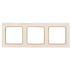 Стокгольм Рамка 3-местная белая с линией цвета шампань EKF PROxima EAM-G-302-20