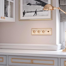 Накладка для телефонной розетки Werkel RJ-11 (шампань рифленый) W1192010 4690389160707 3