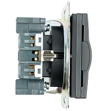 Розетка 2P+PE Stekker Катрин со шторками крышкой черный GLS16-7112-05 39608 4