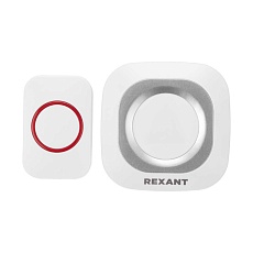 Беспроводной дверной звонок в розетку c цифровым кодированием мигающий 36 мелодий 150м IP44 (белый/серый) REXANT 73-0090 1