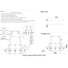 Подвесная люстра Crystal Lux Nicolas SP8 L1000 Gold/White 1