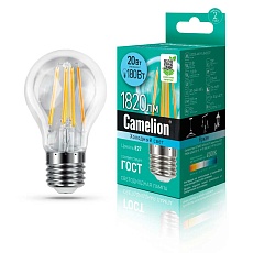Лампа светодиодная Camelion E27 20W 4500K LED20-A60-FL/845/E27 13719