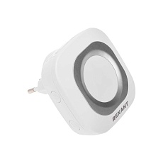 Беспроводной дверной звонок в розетку c цифровым кодированием мигающий 36 мелодий 150м IP44 (белый/серый) REXANT 73-0090 2