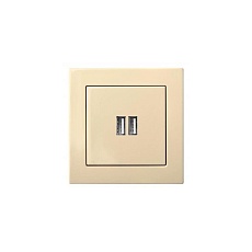 Розетка 2xUSB Liregus Epsilon бежевый 28-0712