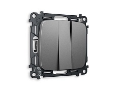 Комплект механизма 3-кл выключателя AMBRELLA VOLT OMEGA Антрацит серый 10A-250V QUANT (OP6550, VM133) MO655010