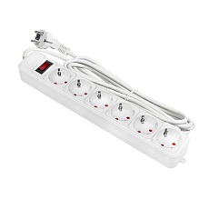 Сетевой фильтр 6*3м 16А/3,2кВт с выкл. c/з ПВС 3х1,0 Блокбастер XL EKF PROxima UFA16-310-6-03