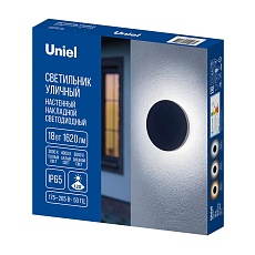 Уличный накладной светильник Uniel ULU-P35R-18W/3000K+4000K+6500K/D25 IP65 BLACK UL-00013634 1