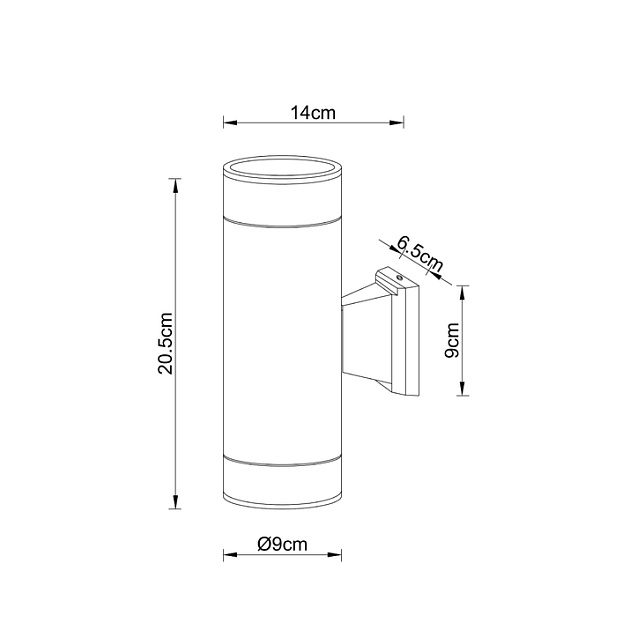 Уличный настенный светильник Arte Lamp Piautos A1926AL-2BK Фото № 2