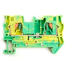 Зажим пружинный, 2-проводной проходной ЗНИ - 4, JXB PT 4, желтый,зеленый LD572-1-40 49258 3
