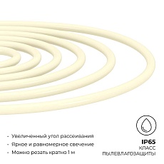 Светодиодный неон Apeyron 220В, 6Вт/м, 300лм/м, 3000К (т/б), smd 2835, 144д/м, круглый, d=14мм, 50м, IP66 17-57 5