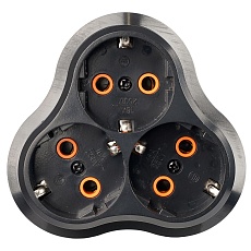 Разветвитель сетевой 3-местный с/з Stekker ADP16-23-21, 250V, 16A, ABS пластик, черный 50682