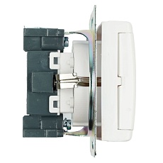 Розетка 2P+PE Stekker Катрин со шторками крышкой белый GLS16-7112-01 39302 5