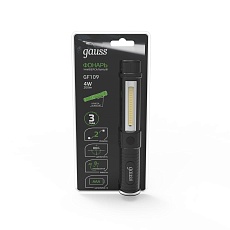 Ручной светодиодный фонарь Gauss от батареек 90х25 200 лм GF109 1