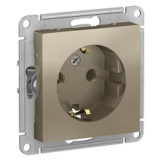 Розетка 2К+З Systeme Electric AtlasDesign 16A 250V шампань ATN000543