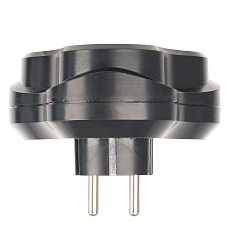 Разветвитель сетевой 3-местный с/з Stekker ADP16-23-21, 250V, 16A, ABS пластик, черный 50682 3