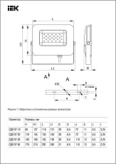 Прожектор светодиодный IEK СДО 07-20 20W 6500K LPDO701-20-K03 1