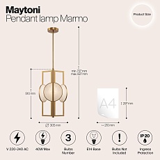 Подвесная люстра Maytoni Marmo MOD099PL-03G 1