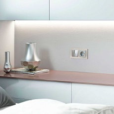 Выключатель Werkel Hammer двухклавишный с подсветкой серебряный W1220106 4690389162367 3