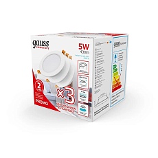 Встраиваемый светодиодный светильник Gauss Elementary Downlight 9100420205T 2