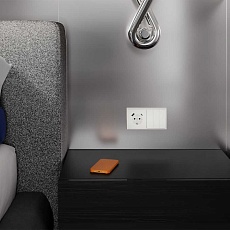 Накладка для розетки с заземлением и защитными шторками, с USB A+C, S70 (хлопок) Voltum VLS001013 5