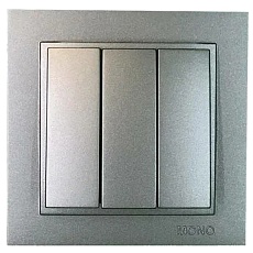 Выключатель треклавишный Mono Electric Despina IP20 10A 250V антрацит 102-242422-114