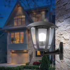 Садово-парковый светильник ЭРА «Дели 1» НБУ 07-40-003 черный 6-гранный настенный IP44 Е27 max60Вт Б0051187 2