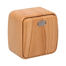 Выключатель 1-клавишный ОП Минск 10А с индикатором светлое дерево EKF EGV10-121-30