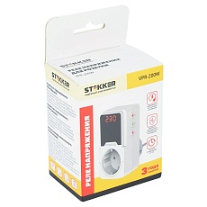 Реле напряжения для розетки регулируемое Stekker VPR-200W, 230В,16A,белый 50689 1
