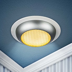 Светильник встраиваемый ЭРА KL111 WH/SL под лампу GX53 белый/серебро матовый Б0061539 5