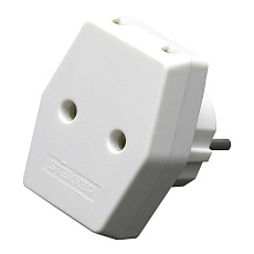 Разветвитель сетевой 3-местный компактный б/з Stekker ADP10-16-20, 250В, 10A, IP20, белый 39006