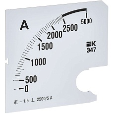 Шкала сменная для амперметра Э47 2500/5А класс точности 1,5 96х96мм IEK IPA20D-SC-2500