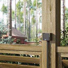 Розетка влагозащищенная с заземлением, с защитной крышкой и шторками Werkel Gallant черный/хром W5071235 4690389164637 1