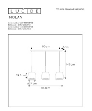 Подвесной светильник Lucide Nolan 30488/03/33 1