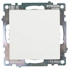 Переключатель одноклавишный Stekker Катрин белый GLS10-7105-01 39572