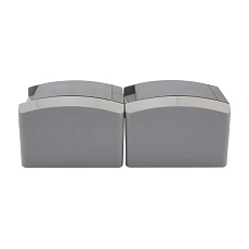 Блок вертикальный 2 розетки INDUSTRIAL IP54 с заземлением, о/у, серый KRANZ KR-78-0615 1