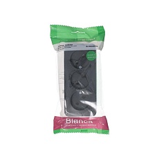 Розетка тройная 2К Systeme Electric Blanca 16A 250V антрацит BLNRA000316