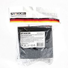 Розетка 2P+PE/USB Stekker Эрна со шторками черный PST16-9011-03 39480 2
