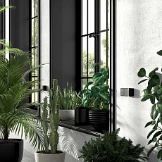 Розетка влагозащищенная с заземлением, с защитной крышкой и шторками Werkel Gallant черный/хром W5071235 4690389164637 4