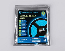 Светодиодная лента Ambrella Light 12W/m 480LED/m COB холодный белый 5M GS4703 3