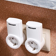 Радиоуправляемая розетка c пультом RX-002 (один пульт, две розетки) 10А/30м REXANT 10-6025 1