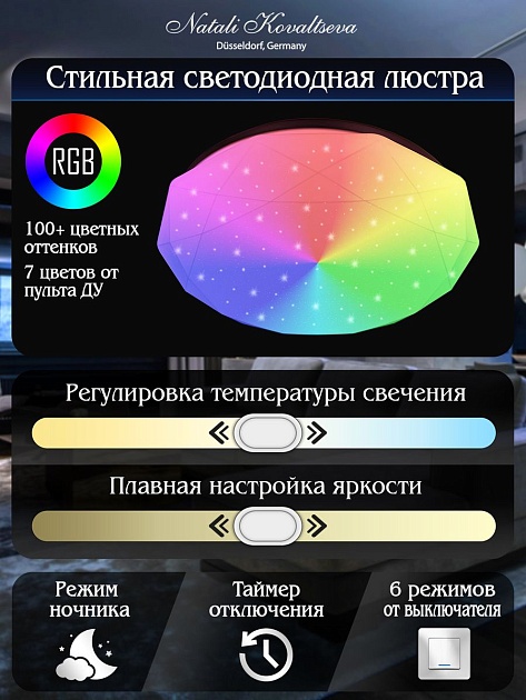 Потолочный светодиодный светильник Natali Kovaltseva Led Lamps 81100 Фото № 2